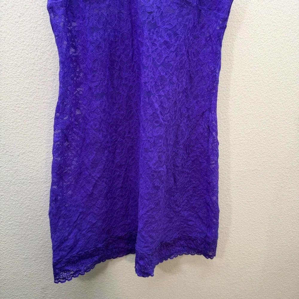 Victoria's‎ Secret Purple Floral Lace Babydoll Slip Dress Sheer Fairy Sz M Y2K